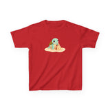 Kids Cute Baby Sea Turtle Sand Castle Cartoon Tee - 8 colors