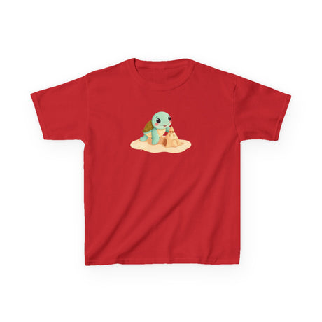 Kids Cute Baby Sea Turtle Sand Castle Cartoon Tee - 8 colors