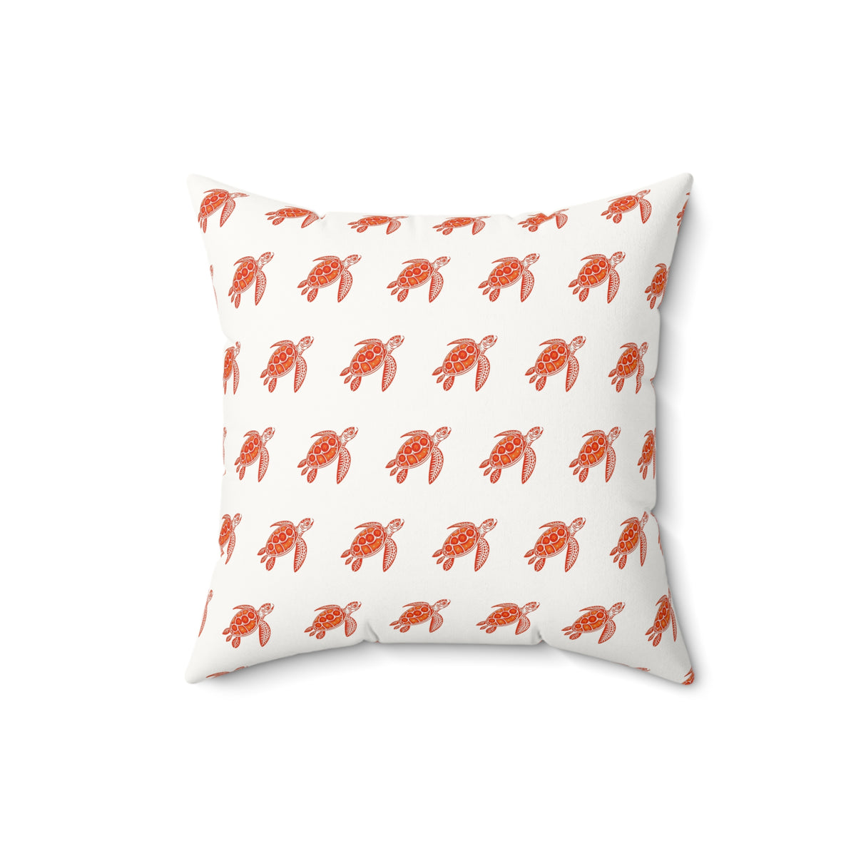 Red Turtle Pattern Faux Suede Pillow, Coastal Home Decor, Boho Accent Cushion, Beach House Accent, Sea Turtle Decor