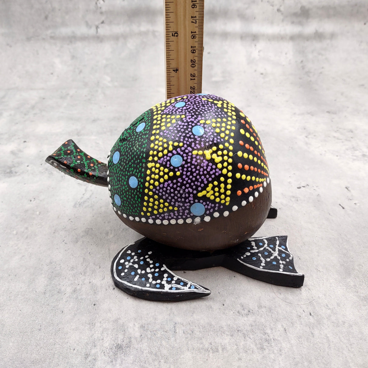 Painted Coconut Sea Turtle Bobblehead Handmade Purple Dot (1 sea turtle approx. 6.5 inches) Painted Coconut Sea Turtle for home décor!