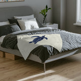 Blue Sea Turtle-Themed Velveteen Microfiber Blanket - 3 Sizes