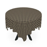 Dark Brown Sea Turtle and Floral Print Tablecloth