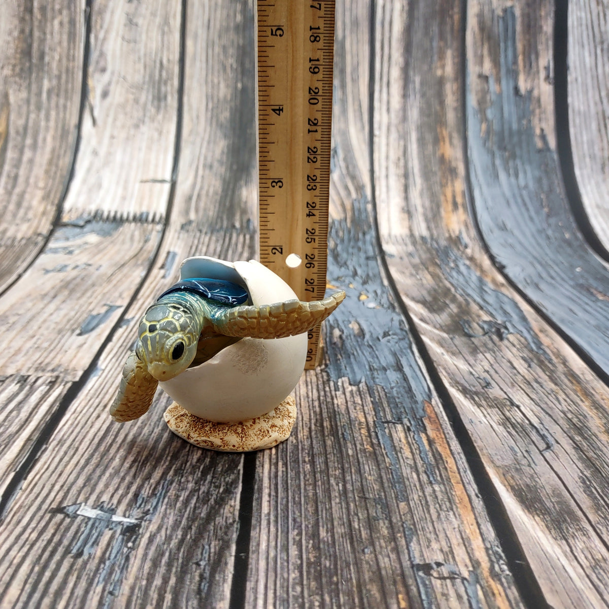 Blue Baby Sea Turtle Hatching Figure (1 turtle approx. 3+ inches) Blue Painted Resin Baby Turtle Egg Figure for coastal home décor!