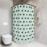 Green and Sea Foam Sea Turtle Shower Curtains - Coastal Bathroom Decor
