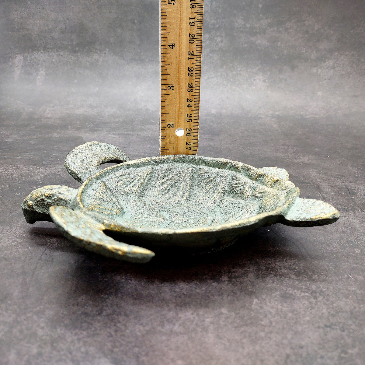 Cast Iron Sea Turtle Green Metal Dish (1 bowl approx. 7+ inches) Green Metal Sea Turtle Dish for jewelry trinkets & home décor!