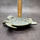 Cast Iron Sea Turtle Green Metal Dish (1 bowl approx. 7+ inches) Green Metal Sea Turtle Dish for jewelry trinkets & home décor!