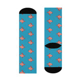Blue Sea Turtle Cushioned Crew Socks