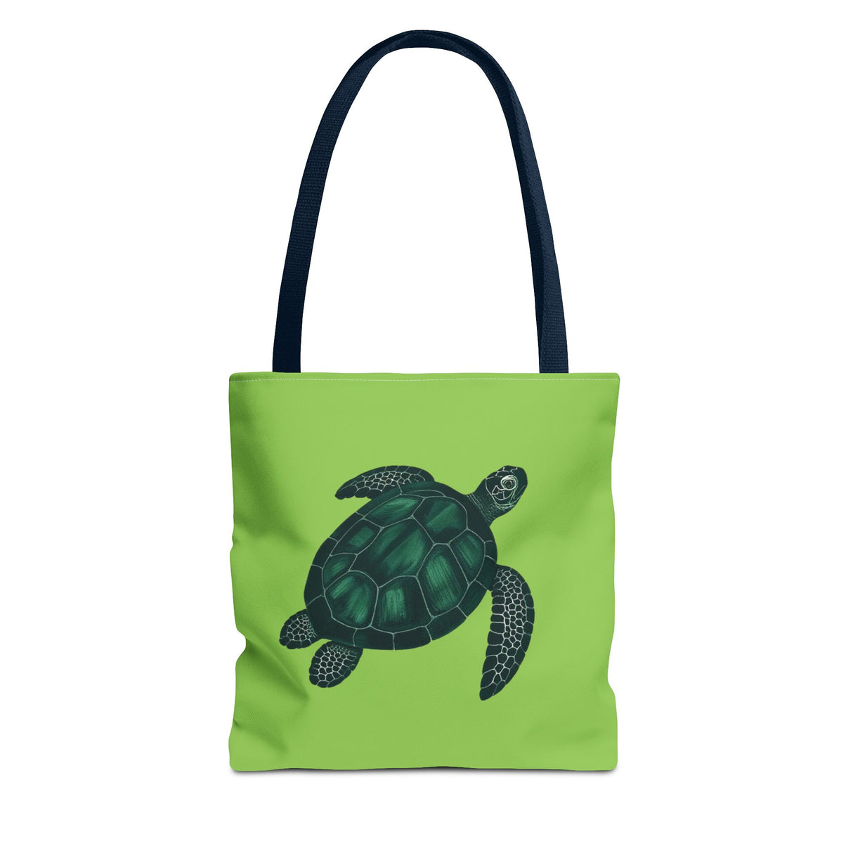 Green Oil Paint Art Sea Turtle Tote Bag - 3 sizes