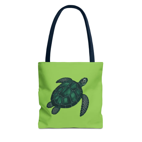 Green Oil Paint Art Sea Turtle Tote Bag - 3 sizes