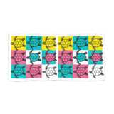 Pink Teal Yellow Pop Art Sea Turtle Beach Towel