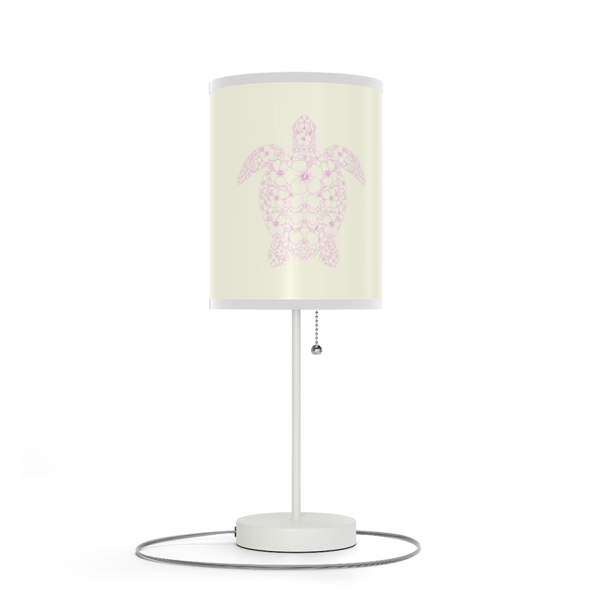 Colorful Pink Tropical Sea Turtle Table Lamp, Nightstand Light, Sea Life Decor, Beach House Accent, Kid's Room Lighting