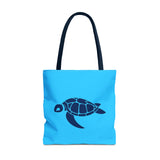 Blue Sea Turtle Icon Tote Bag - 3 sizes