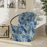 Blue Tiki Sea Turtle Pattern Sea Turtle -Themed Velveteen Microfiber Blanket - 3 Sizes