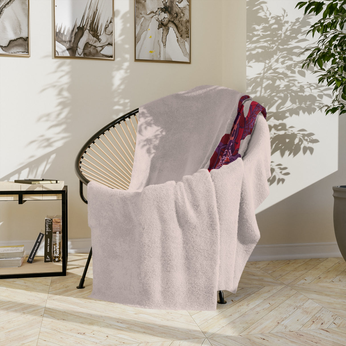 Peach and Purple Sea Turtle-Themed Velveteen Microfiber Blanket - 3 Sizes