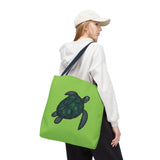 Green Oil Paint Art Sea Turtle Tote Bag - 3 sizes