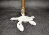 Cast Iron Antique White Sea Turtle Wall Hook (1 cast iron hook approx. 6+ inches) Functional Sea Turtle Wall Hanger for coastal home decor!