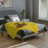 Brown and Gold Sea Turtle -Themed Velveteen Microfiber Blanket - 3 Sizes