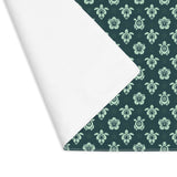 Dark Teal Sea Turtle and Floral Pattern Placemat