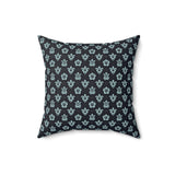 Dark Blue and Orange Tropical Pattern Sea Turtle Faux Suede Pillow - 4 sizes