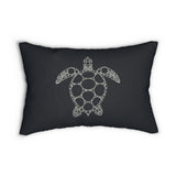 Dark Navy Sea Turtle Lumbar Pillow
