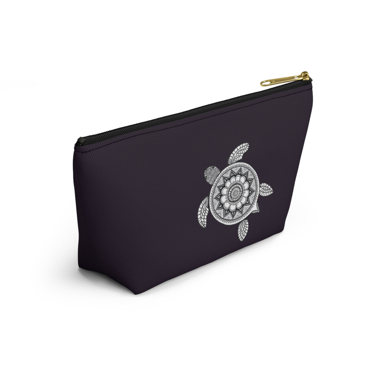 Dark Purple Mandala Sea Turtle Print Accessory Pouch