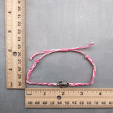 Sea Turtle Bracelet Braided Cord Magenta Pink White (approx. 5-7+ inches AROUND) Rose Blush White Knit String Sea Turtle Bracelet to gift!