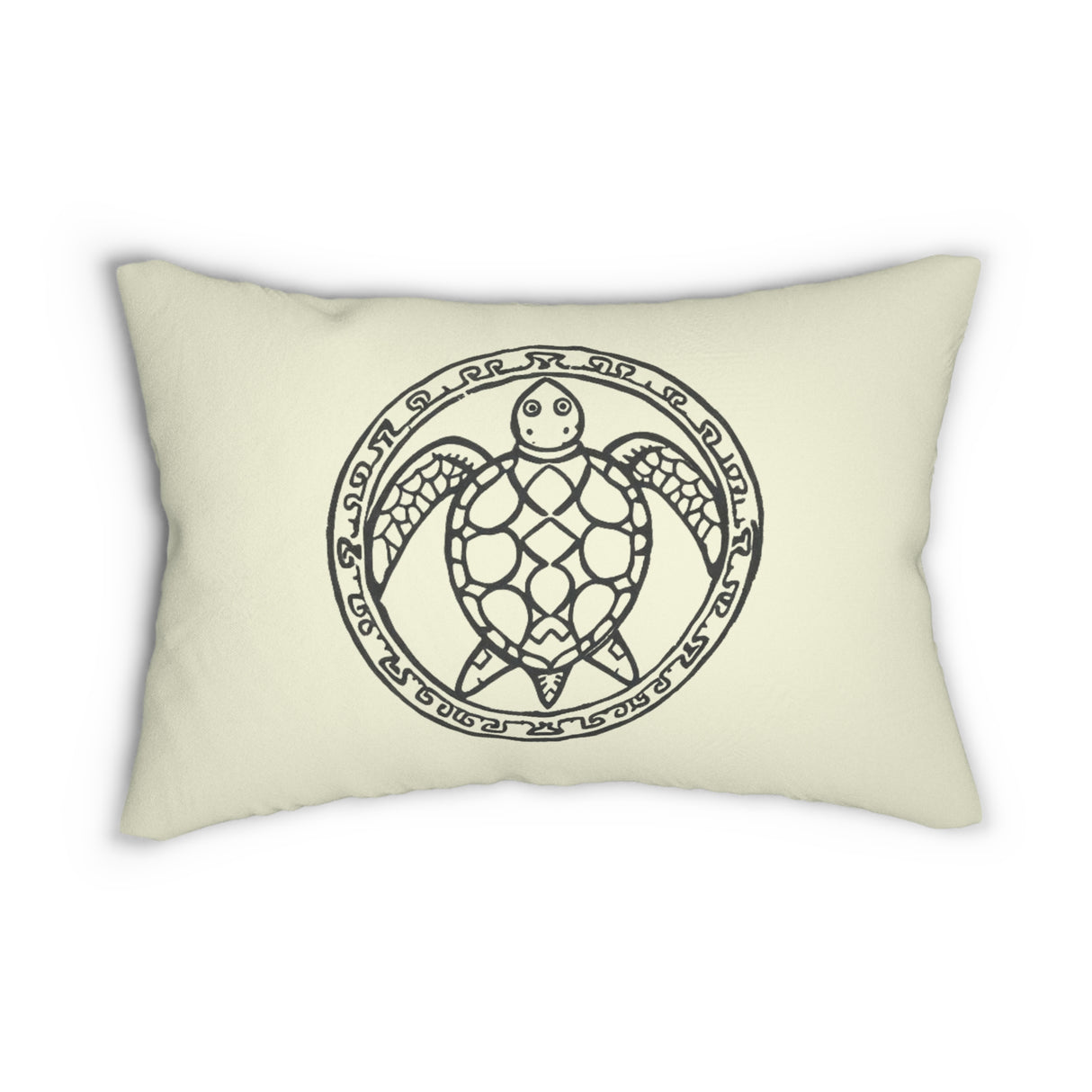 Tribal Sea Turtle Lumbar Pillow, Nautical Home Decor, Beach House Accent Cushion, Gift for Beach Lovers, Turtle Design Throw Pillow