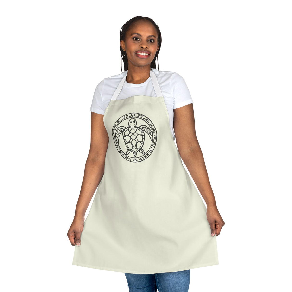 Off White Sea Turtle Apron, Colorful Kitchen Gift for Chefs, Artsy Cooking Attire, Fun Gift for Foodies, Unique BBQ Apron