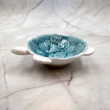 Sea Turtle Light Blue White Bowl (1 dish approx. 5.5+ inches) Blue White Sea Turtle Ceramic Dish for gifting jewelry trinkets & candy!