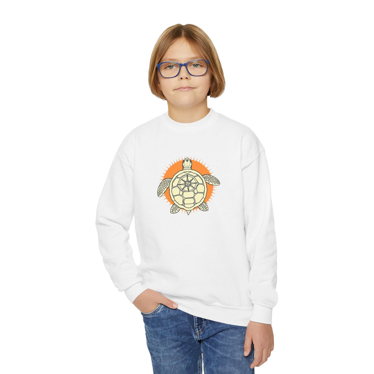 Navigator Sea Turtle Graphic Youth Crewneck Sweatshirt