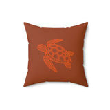 Oranges Tropical Sea Turtle Pillow, Faux Suede Pillow - 4 sizes
