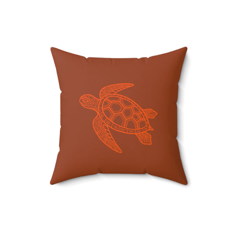Oranges Tropical Sea Turtle Pillow, Faux Suede Pillow - 4 sizes