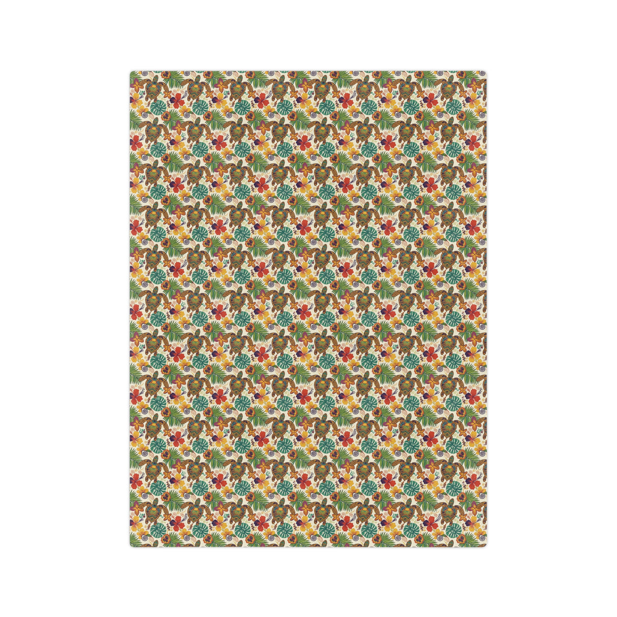 Tropical Sea Turtle-Themed Velveteen Microfiber Blanket - 3 Sizes