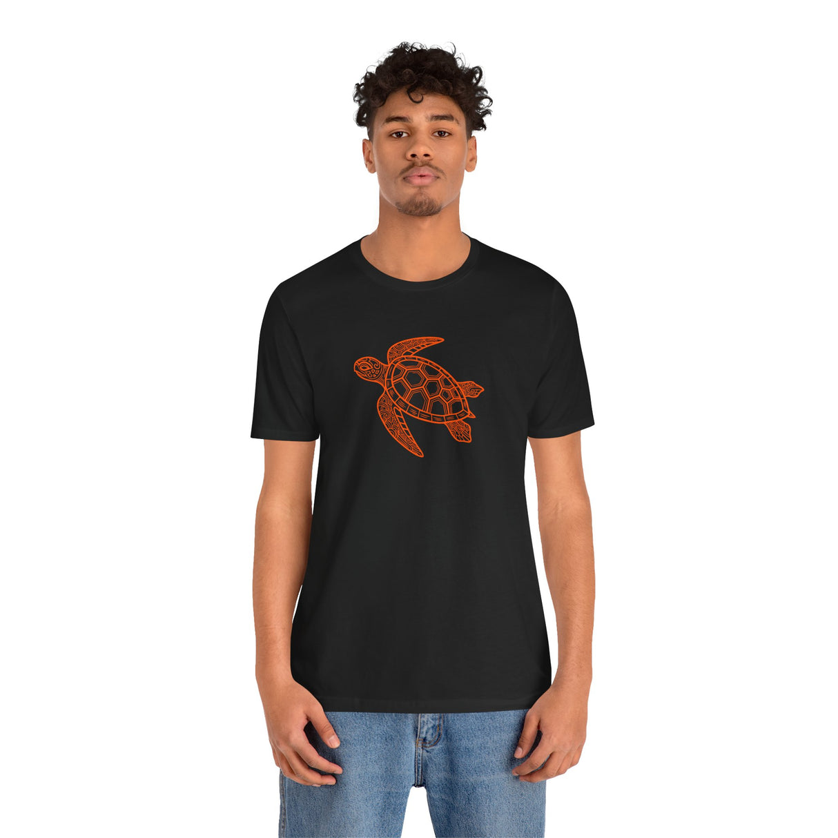 Orange Tribal Sea Turtle Graphic Tee - 6 Colors