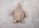 Brown Sea Turtle Figurine Weathered Resin (1 turtle approx. 3.75+ inches) Brown White Sea Turtle Statue for beach home decor & display!
