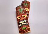 Tropical Tiki Mask Face Large Painted Wooden Turtle (1 mask approx. 12 inches tall) Colorful Painted Tiki Mask to hang in a seaside home!