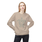Teal Green Intricate Flowers and Sea Turtle Sweatshirt - 4 colors