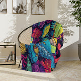 Psychedelic Sea Turtle-Themed Velveteen Microfiber Blanket - 3 Sizes