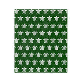Green and White Sea Turtle Pattern-Themed Velveteen Microfiber Blanket - 3 Sizes