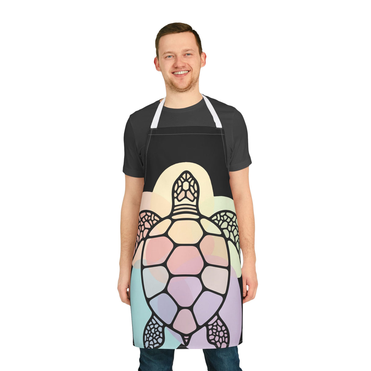 Big Bold Pastels Sea Turtle Apron - Colorful Kitchen Gift