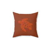 Oranges Tropical Sea Turtle Pillow, Faux Suede Pillow - 4 sizes