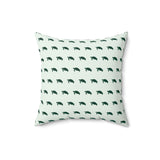 Green Turtle Pattern Faux Suede Pillow, Coastal Home Decor, Boho Accent Cushion, Beach House Accent, Sea Turtle Decor