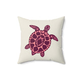 Purple and Pink Boho Sea Turtle Pillow, Faux Suede Pillow - 4 sizes