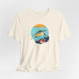 Sea Turtle At Sea Circle Design Unisex Jersey Short Sleeve Tee, Great Gift For Sea Turtle Lovers, Sea Turtle Shirt