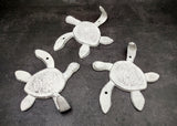Cast Iron Antique White Sea Turtle Wall Hook (1 cast iron hook approx. 6+ inches) Functional Sea Turtle Wall Hanger for coastal home decor!