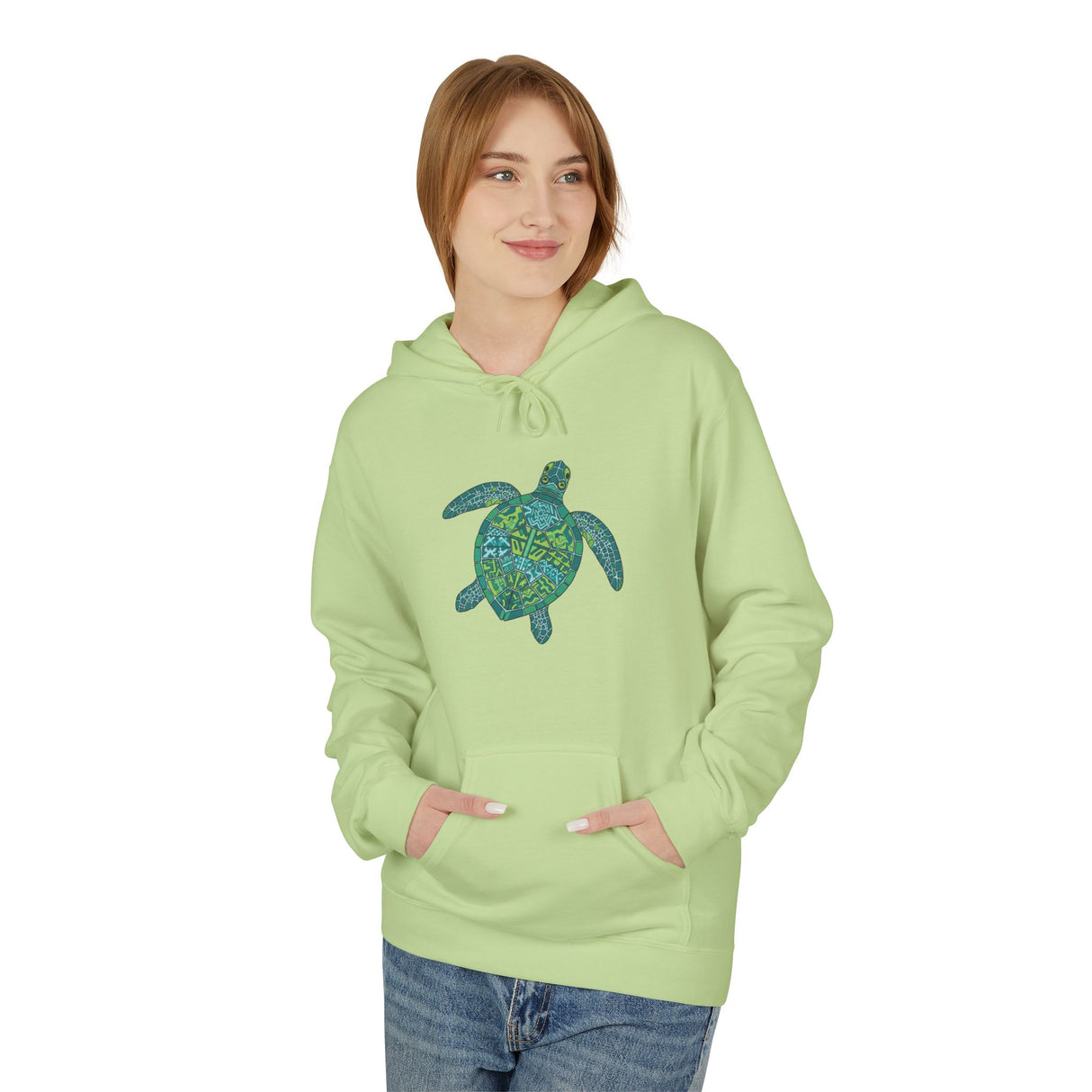 Teal Tribal Sea Turtle Hoodie -  Sea Turtle Sweatshirt - 6 Colors