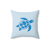 Light Blue Sea Turtle Pillow, Faux Suede Pillow - 4 sizes