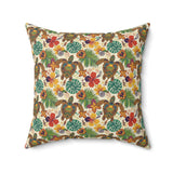Tropical Pattern Sea Turtle Faux Suede Pillow - 4 sizes