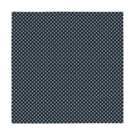 Dark Blue Sea Turtle and Floral Print Tablecloth