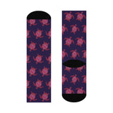 Purple Sea Turtle Cushioned Crew Socks